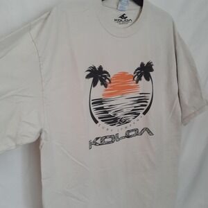 Men's Koloa Surf Company Short Sleeve T Shirt Size XLT Beige Graphic Tee